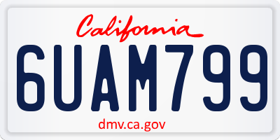 CA license plate 6UAM799