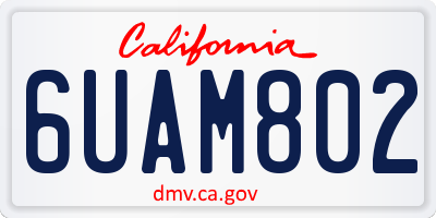 CA license plate 6UAM802