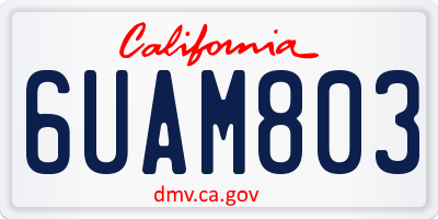 CA license plate 6UAM803