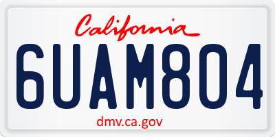 CA license plate 6UAM804