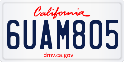 CA license plate 6UAM805