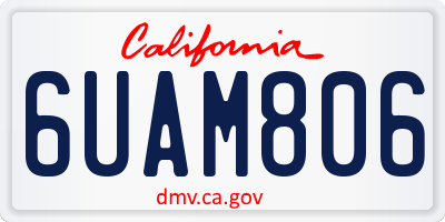 CA license plate 6UAM806