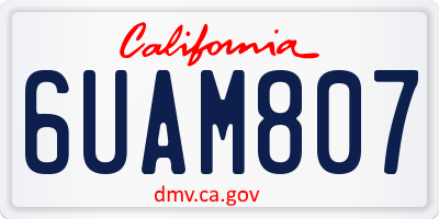 CA license plate 6UAM807
