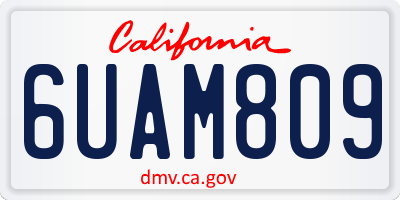 CA license plate 6UAM809