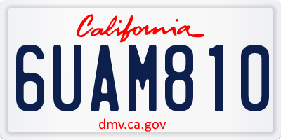 CA license plate 6UAM810