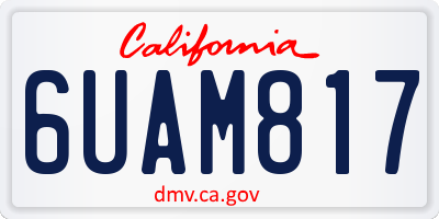 CA license plate 6UAM817