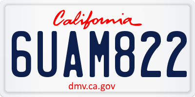 CA license plate 6UAM822
