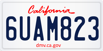 CA license plate 6UAM823