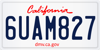 CA license plate 6UAM827