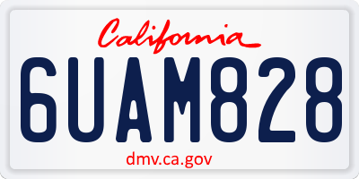 CA license plate 6UAM828