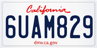 CA license plate 6UAM829