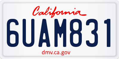 CA license plate 6UAM831