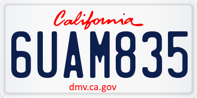 CA license plate 6UAM835