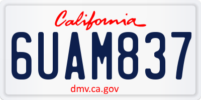 CA license plate 6UAM837