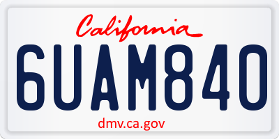 CA license plate 6UAM840