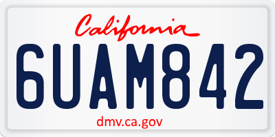 CA license plate 6UAM842