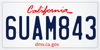 CA license plate 6UAM843