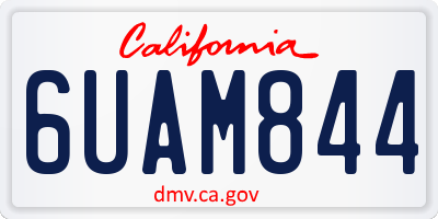 CA license plate 6UAM844