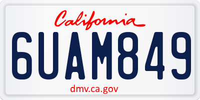 CA license plate 6UAM849
