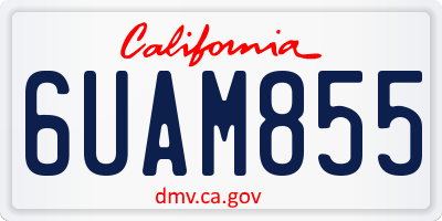 CA license plate 6UAM855