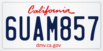 CA license plate 6UAM857