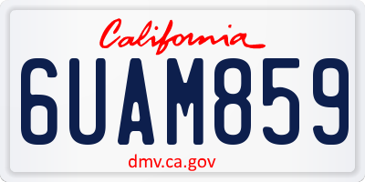 CA license plate 6UAM859