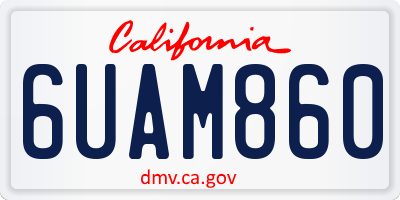 CA license plate 6UAM860