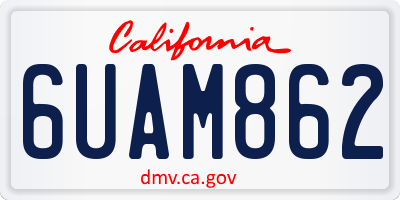 CA license plate 6UAM862