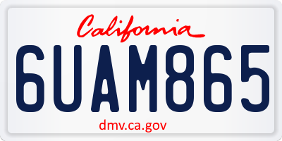 CA license plate 6UAM865