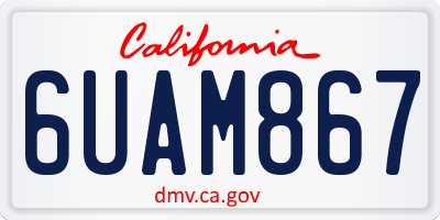 CA license plate 6UAM867