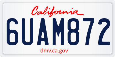 CA license plate 6UAM872