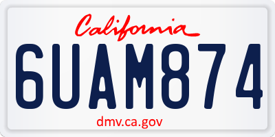 CA license plate 6UAM874