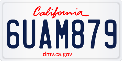 CA license plate 6UAM879