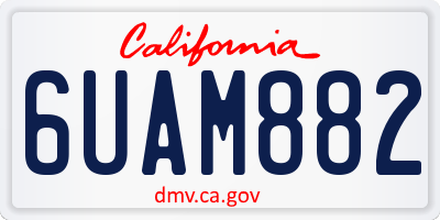 CA license plate 6UAM882