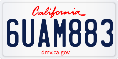 CA license plate 6UAM883