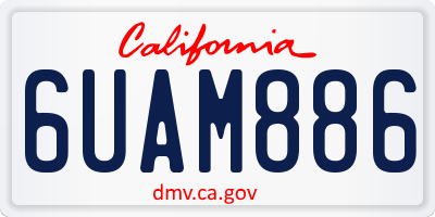CA license plate 6UAM886
