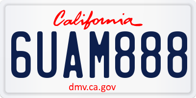CA license plate 6UAM888