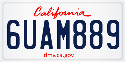 CA license plate 6UAM889
