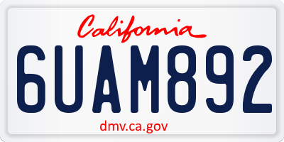 CA license plate 6UAM892