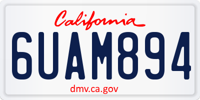 CA license plate 6UAM894