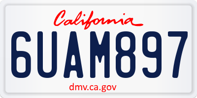 CA license plate 6UAM897