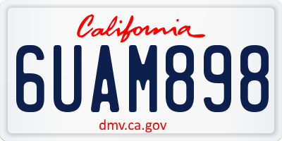 CA license plate 6UAM898