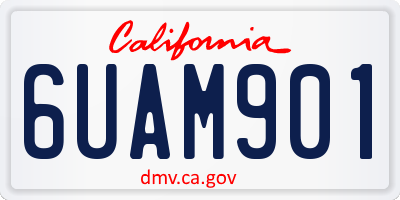 CA license plate 6UAM901