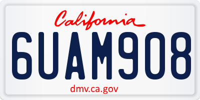 CA license plate 6UAM908