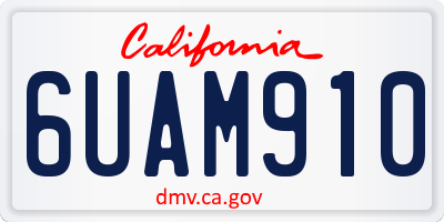 CA license plate 6UAM910