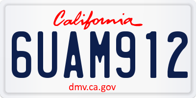 CA license plate 6UAM912