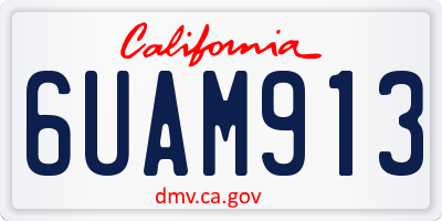 CA license plate 6UAM913