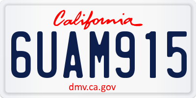 CA license plate 6UAM915