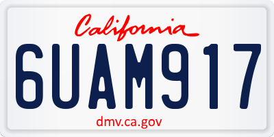 CA license plate 6UAM917