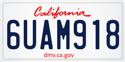 CA license plate 6UAM918